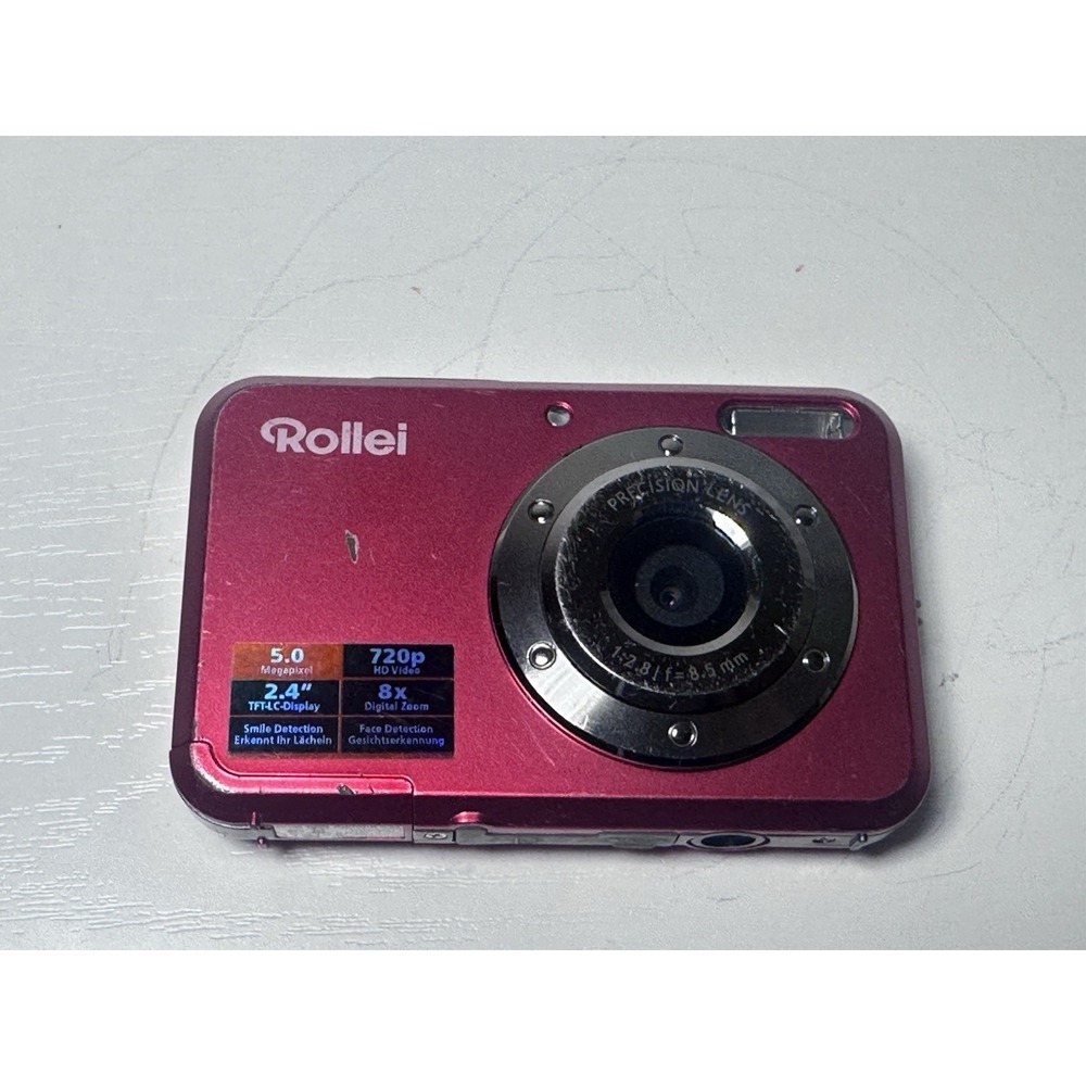 Rollei Compactline 52 5MP Digital Camera Red Pink Untested